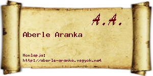Aberle Aranka névjegykártya